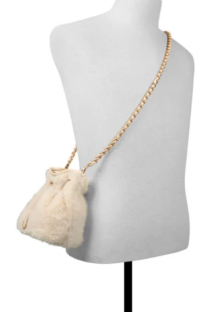 Aldo Ilynnaa Faux Fur Bucket Bag In Neutral