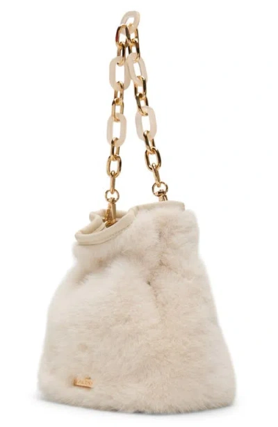 Aldo Ilynnaa Faux Fur Bucket Bag In Neutral