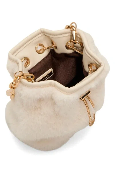 Aldo Ilynnaa Faux Fur Bucket Bag In Neutral