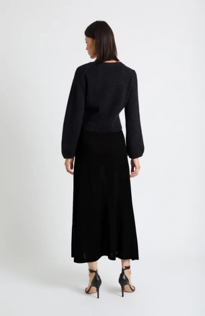 Chinti & Parker Black Laura Whitmore Embellished Bow Cardigan In Black