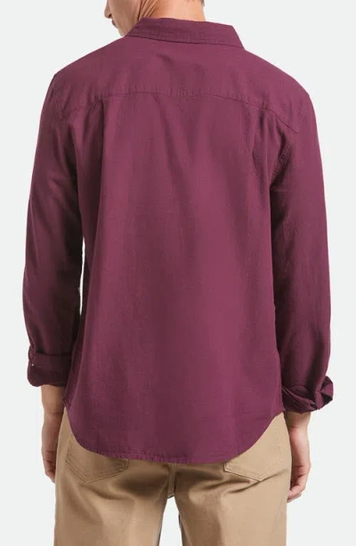 Brixton Charter Cotton Button-up Shirt In Red