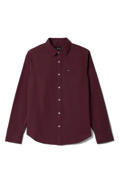 Brixton Charter Cotton Button-up Shirt In Red