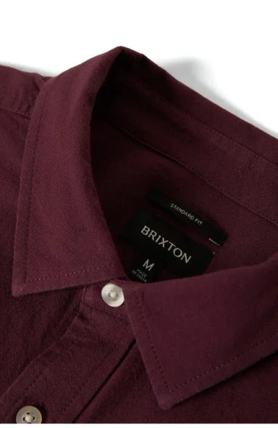 Brixton Charter Cotton Button-up Shirt In Red