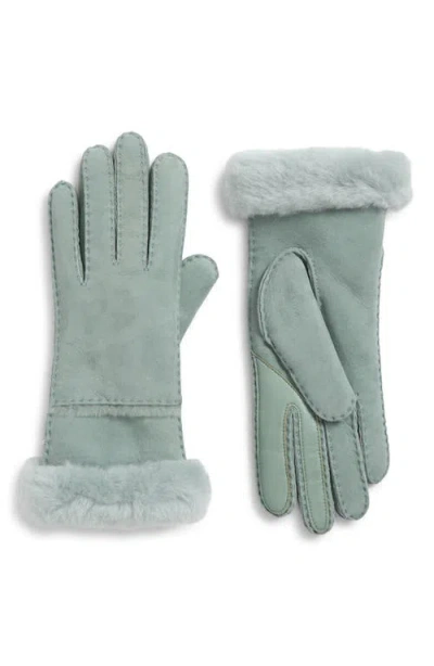 Ugg(r) Seamed Touchscreen Compatible Genuine Shearling Gloves In Green
