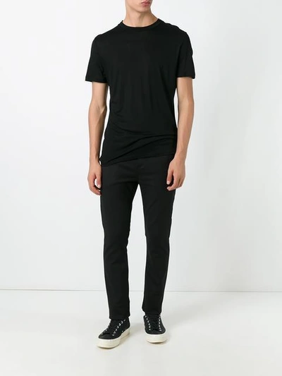 Shop Neil Barrett Slub Knit T-shirt - Black