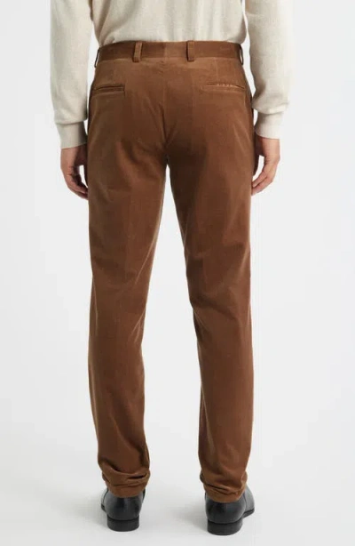 Jack Victor Palmer Brown Flat Front Cotton Stretch Corduroy Pants In Brown