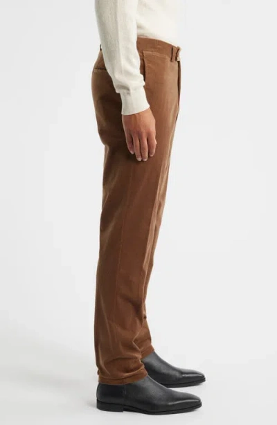 Jack Victor Palmer Brown Flat Front Cotton Stretch Corduroy Pants In Brown