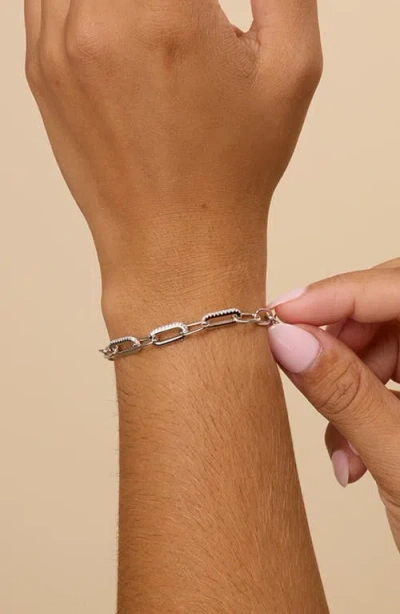 Sterling Forever Hallie Cubic Zirconia Chain Bracelet In Metallic