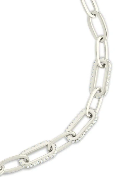 Sterling Forever Hallie Cubic Zirconia Chain Bracelet In Metallic
