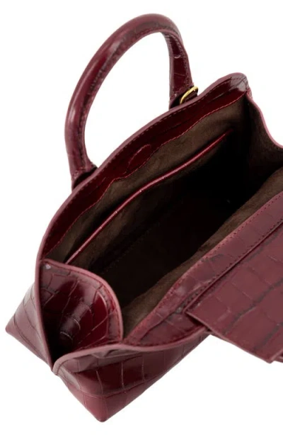 Vince Delphine Mini Croc-effect Leather Crossbody Handbag In Burgundy