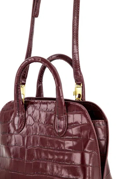 Vince Delphine Mini Croc-effect Leather Crossbody Handbag In Burgundy