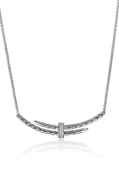 John Hardy Sterling Silver Diamond Necklace In Metallic