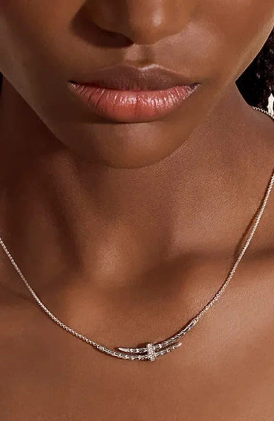 John Hardy Sterling Silver Diamond Necklace In Metallic