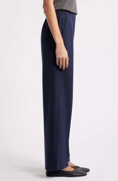 Eileen Fisher Pintuck Straight Leg Pants In Blue