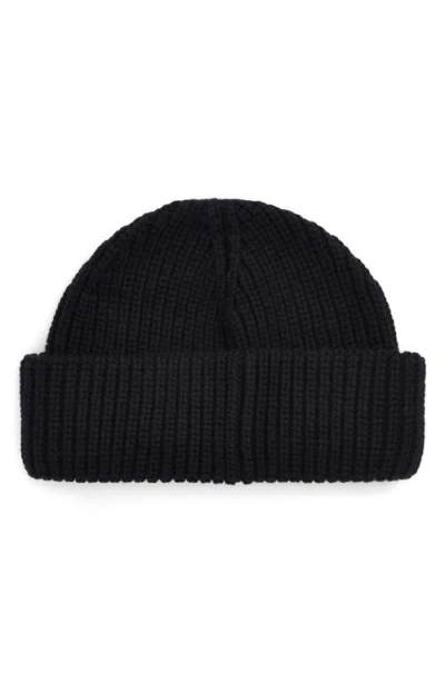 Barbour Mosely Cotton & Wool Blend Beanie In Black