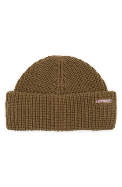 Barbour Mosely Cotton & Wool Blend Beanie In Green