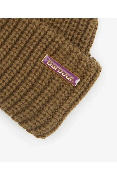 Barbour Mosely Cotton & Wool Blend Beanie In Green
