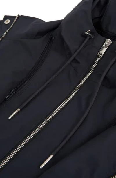 Reiss Tia Jacket With Hooded Bib In Blue