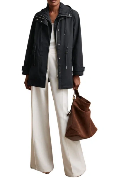 Reiss Tia Jacket With Hooded Bib In Blue