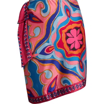 Sugarlips Abstract Print One-shoulder Top In Multi