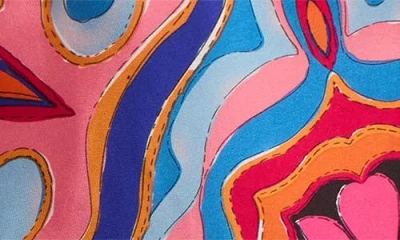 Sugarlips Abstract Print One-shoulder Top In Multi