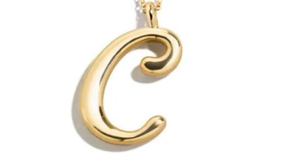 Baublebar Script Initial Pendant Necklace In Gold