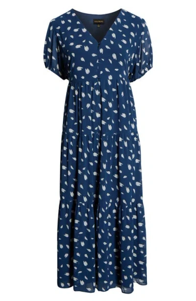 Sugarlips Elodie Dot Print Maxi Dress In Blue