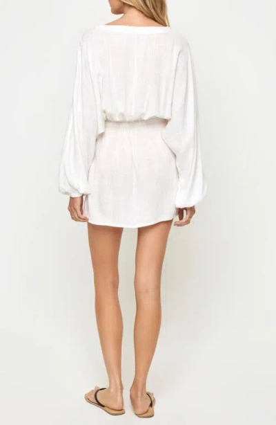 L*space Lspace Deia Long Sleeve Cover-up Minidress In White