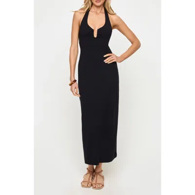 L*space Lspace La Femme Cover-up Halter Maxi Dress In Black