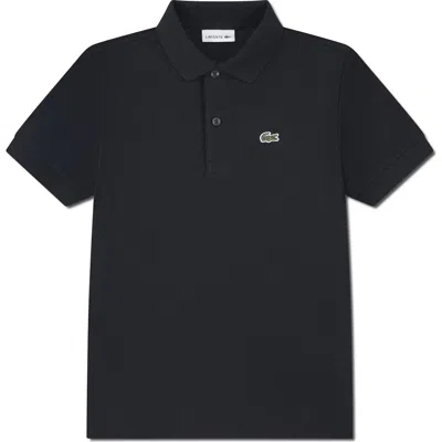 Lacoste Boys Petit Pique Polo Shirt In Black