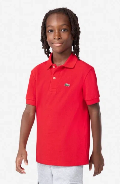 Lacoste Baby Boys Short Sleeve Classic Pique Polo Shirt In Red