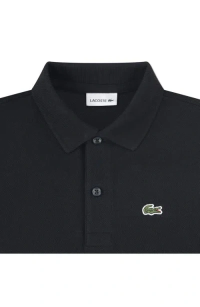 Lacoste Boys Petit Pique Polo Shirt In Black