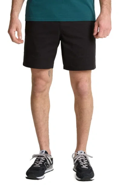 Roark Made To Fade Stretch Cotton Drawstring Shorts In Black