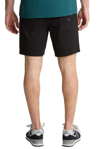 Roark Made To Fade Stretch Cotton Drawstring Shorts In Black
