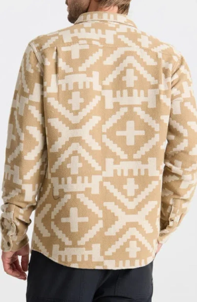 Roark Nordsman Jacquard Flannel Snap-up Overshirt In Brown