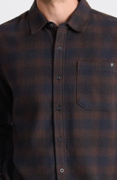 Roark Crossroads Organic Cotton Button-up Shirt In Brown