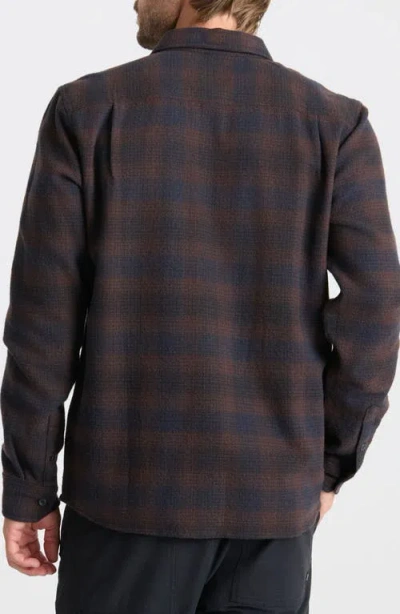 Roark Crossroads Organic Cotton Button-up Shirt In Brown