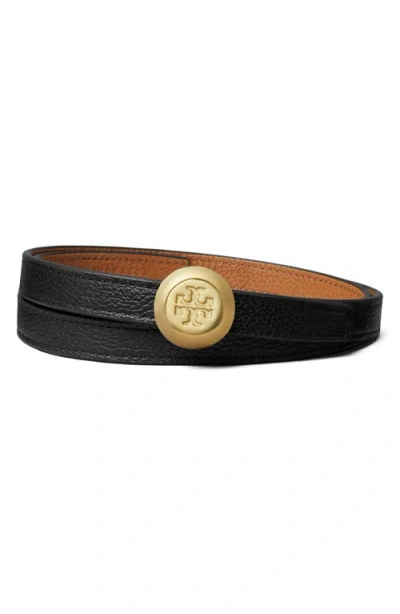 Tory Burch Romy Reversible Buckle Belt In Black