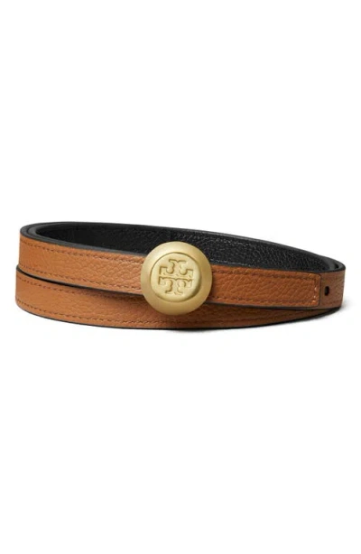Tory Burch Romy Reversible Buckle Belt In Black