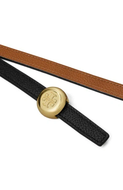 Tory Burch Romy Reversible Buckle Belt In Black
