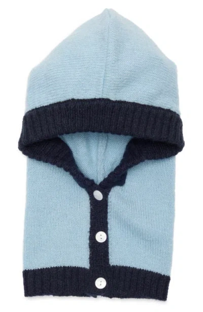 Damson Madder Button Through Hood In Blue