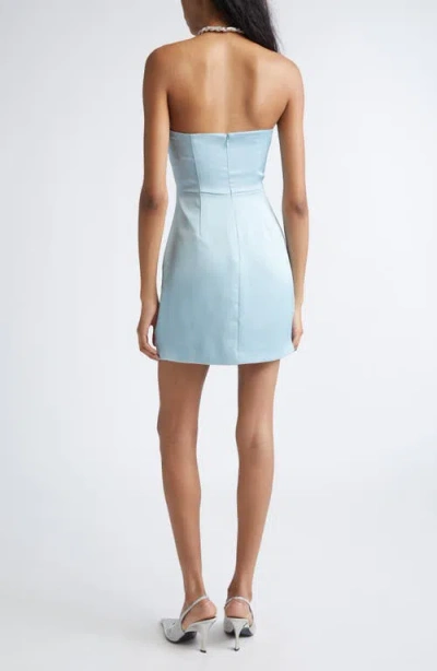 Ramy Brook Orion Satin Bodice Strapless Minidress In Blue