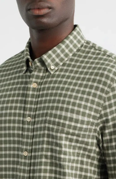 Rails Vance Check Cotton Blend Button-down Shirt In Green