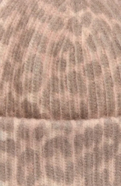Ganni Leo Multicoloured Wool Blend Beanie In Brown
