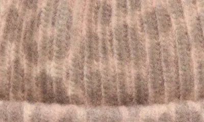 Ganni Leo Multicoloured Wool Blend Beanie In Brown