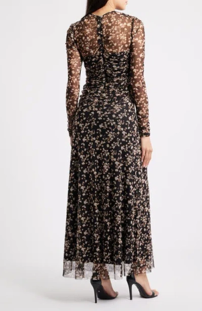 Parker Women's Printed V-neck Long Sleeve Dress In Black