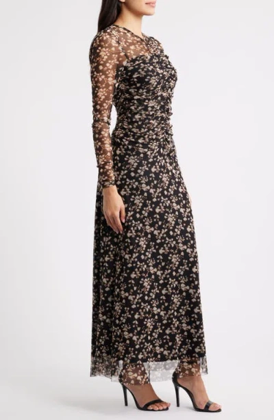 Parker Women's Printed V-neck Long Sleeve Dress In Black