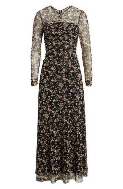 Parker Women's Printed V-neck Long Sleeve Dress In Black