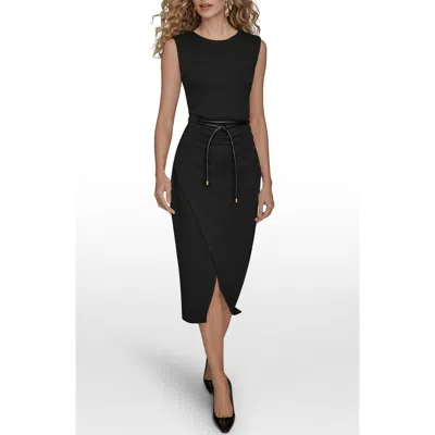 Donna Karan New York Sleeveless Sheath Midi Dress In Black