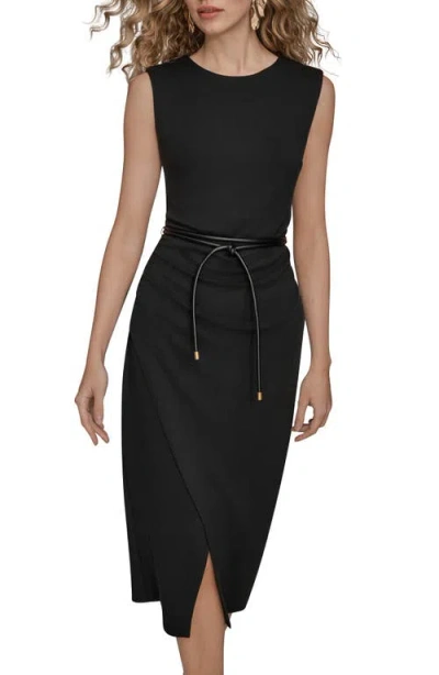 Donna Karan New York Sleeveless Sheath Midi Dress In Black